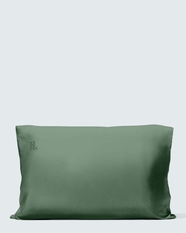 Silky Bamboo Pillowcase, Olive Green - 1 stk / 60x63 cm (Anbefalet størrelse i Danmark)